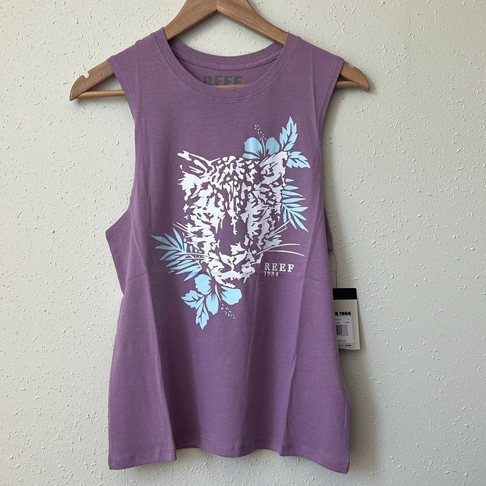 New Reef BIG CAT MUSCLE TANK Mauve Size S